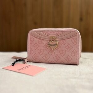 Juicy Couture Precious Moments Double Zip Wallet in Pink Clay